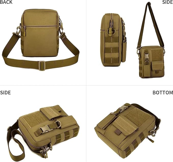 Outdoor Tactical Sling Bag MOLLE Crossbody Pack Chest Shoulder Backpack(Green)
