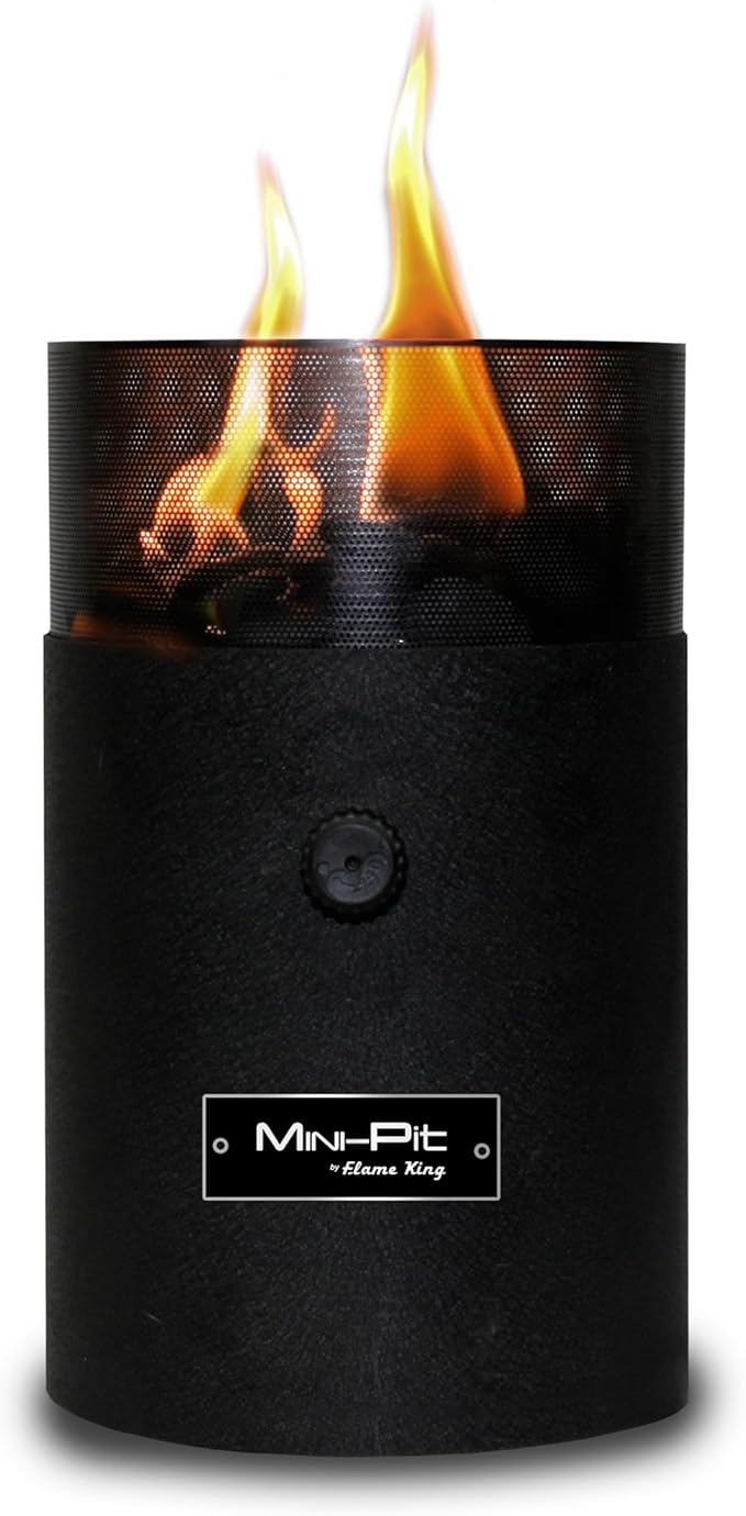 Flame King Mini Tabletop Fire Pit Dual Fuel Propane and Butane Smokeless Odorless Flame Portable Great for Outdoor