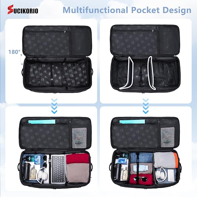 Tactical Travel Duffle Bag with Wheels and Handle 3 in 1 Large 85L XL Rolling Travelling Backpack Waterproof Oxford Carry On Hand Luggage Deployment Bags with Combination Padlock Grey