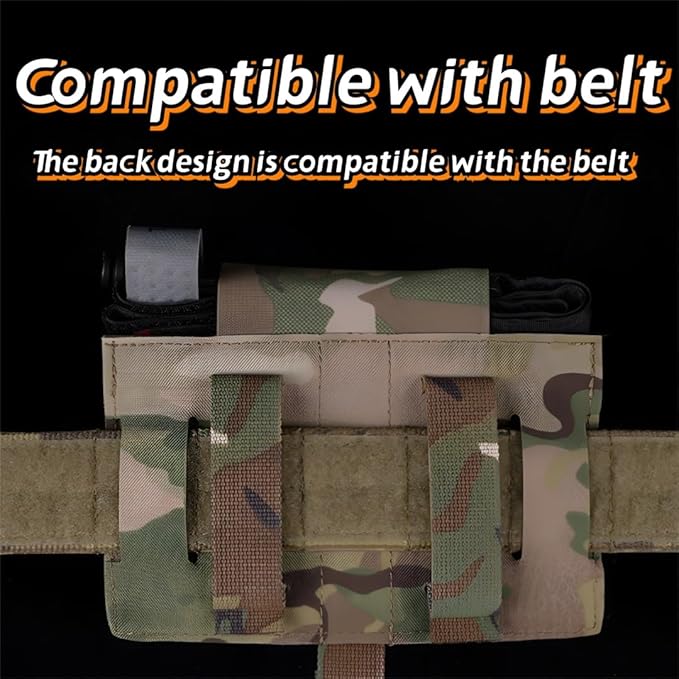Quick Release Tactical Pouch MOLLE Compatible Waist Bag Multi-Functional First Aid Kit Nylon Fabric 15×18.5cm Lightweight 0.085kg