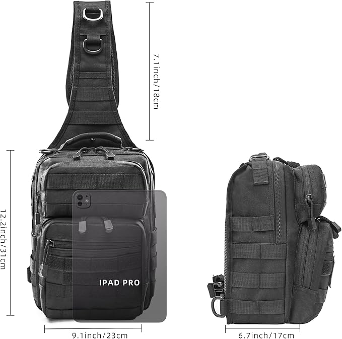 gracedon Tactical Chest Backpack Sling bag Pack Military Molle Assault Range Bags for Outdoor Sports Travel