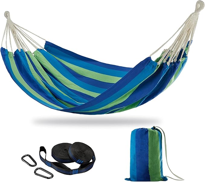 CHULIM Brazilian Double Hammock with Tree StrapsExtra Large 240x160cm2 Persons Hammock for Backyard Patio Outdoor and Indoor450lbs Weight CapacitySoft Woven Cotton Fabric