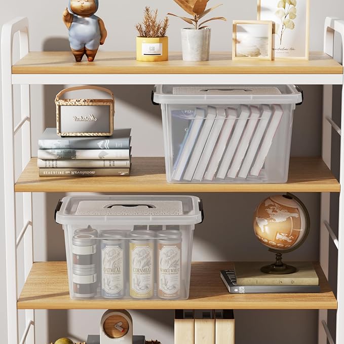 22 L Clear Storage Box/Bins with Handles Plastic Container with Latches Lid 4 Pack