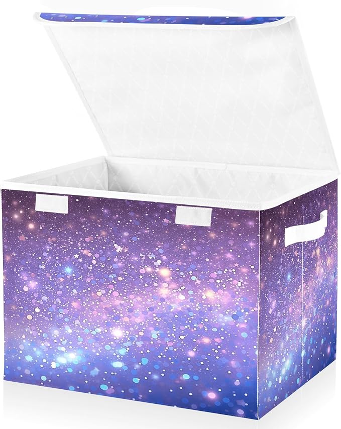 Diamonds Crystals Gradient Glitter Decoration Sequins Peach Purple Blue Cyan White Yellow Storage Bin with Lid Foldable