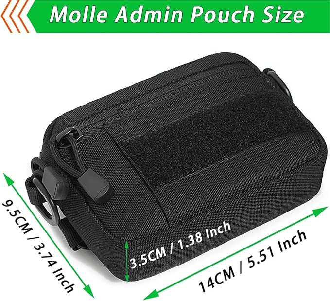 Tactical Crossbody Everyday Carry Pouch Compact Molle Waist Pack &amp Shoulder Bag 600D Nylon Organizer for Daily Essentials
