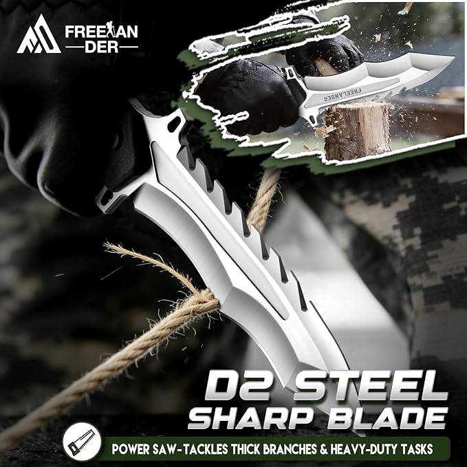Freelander Fixed Blade Knife Bundle with Tactical Axe 2 Pack