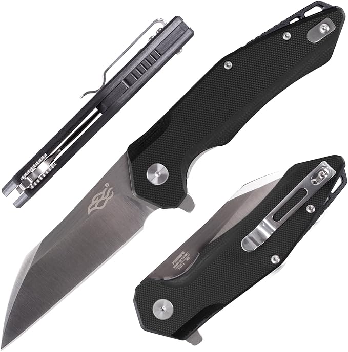 Firebird GANZO FH31 Folding Pocket Knife D2 Steel Wharncliffe Blade Ergonomic G10 Handle with Clip Hunting Fishing Flipper Camping Outdoor EDC Knife