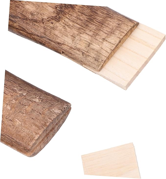 Housoutil 2pcs Wooden Axe Handle Replacement Short Curved for Hatchets Hoes Solid Wood Easy Hanging