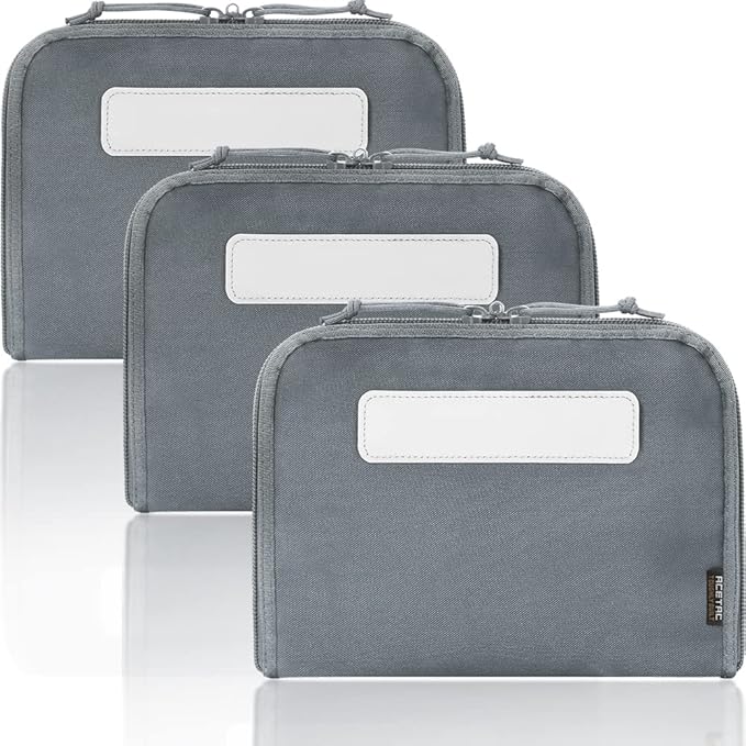 ACETAC [3-Pack Tactical Handgun Case Pistol Storage with Reflective Patch Universal CCW Holster Wrap Hook and Loop Mag Panel (Wolf Gray)