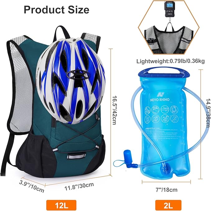 Lightweight Hydration Backpack Running Backpack with 2L Water Bladder Hydro Water Daypack for Cycling Hiking Rave for Men Women