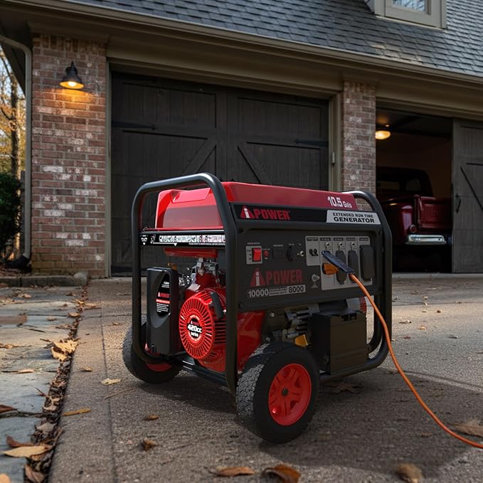 A-iPower 10000-Watt Electric Start Portable Generator Gas Powered with 420cc OHV Engine Heavy Duty Generators For Jobsite Home Use Emergency (AP10000E)