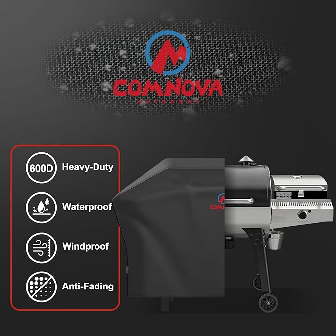 Comnova Pellet Grill Cover for Camp Chef 24 Series with Sidekick - 600D Premium Smoker Cover Waterproof Heavy Duty for Camp Chef Woodwind 24 / Pro 24 with Sidekick Sear or Sidekick Flat Top and More