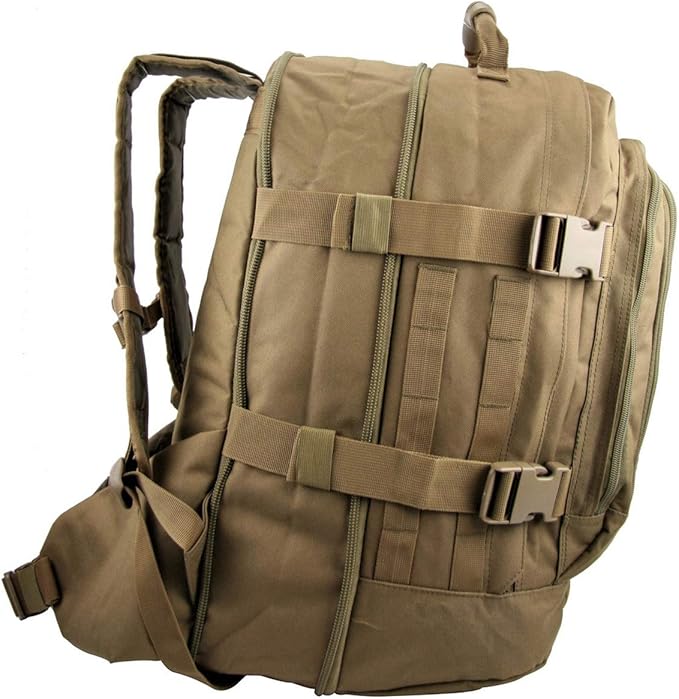 3 Day Tan Expandable Tactical Camping and Hiking Backpack Military Trekking Bag