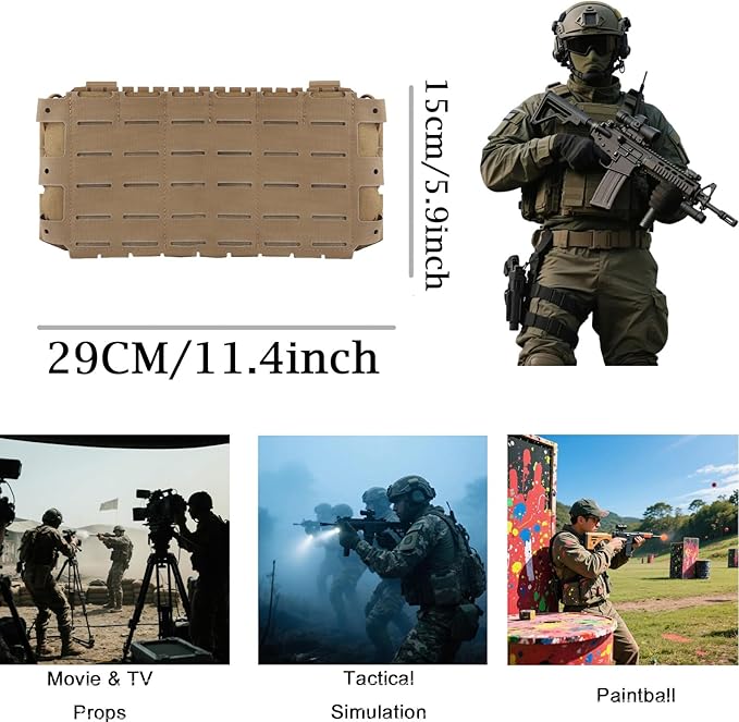 Modular Tactical 556 Tactical Mount Panel with Hook and Loop Fastening Multipurpose MOLLE Front Panel for Accessory Pouch Mounting