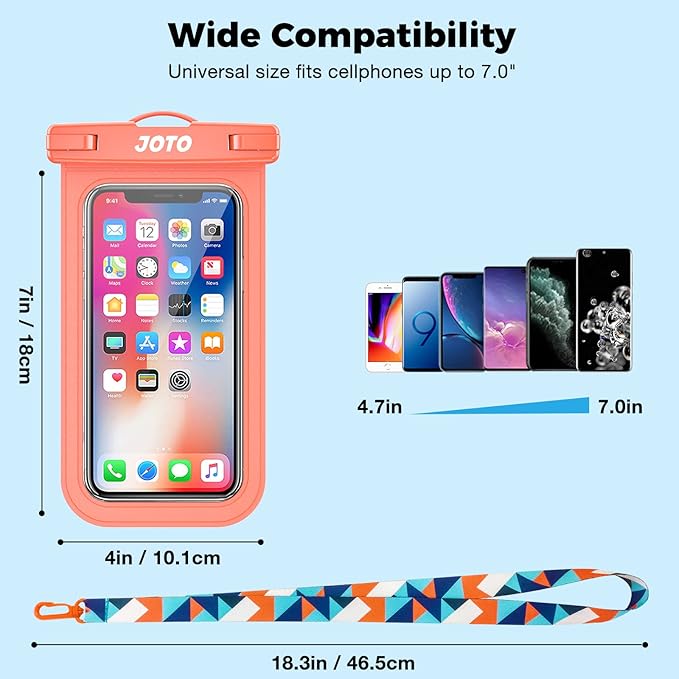 2 Pack JOTO Swim Buoy Float Bundle with Universal Waterproof Cell Phone Dry Bag