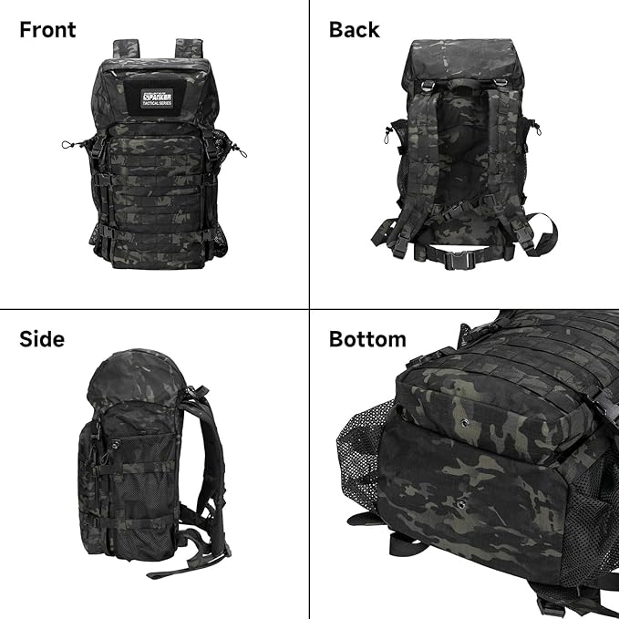 EXCELLENT ELITE SPANKER 40L Camping Hiking Backpack for Men and Women Tactical Military Backpack Large Rucksack for Outdoor Activities Travel Backpacking(MCB)