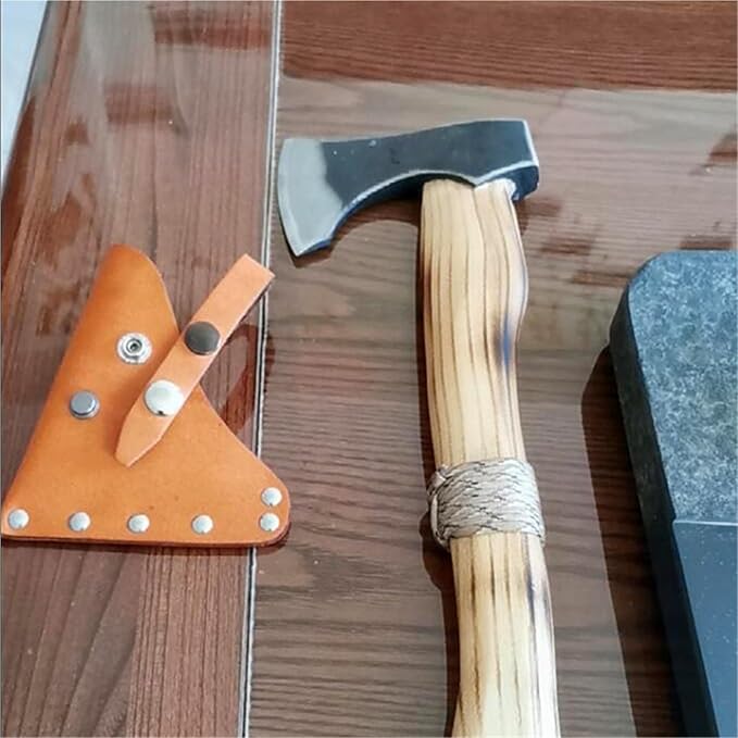 Small Axe Head Cover Hatchet Head Sheath Holster PU Leather Axe Case Camping Axe Cover Protector Not Including Axe for Outdoor Camping Blade Protection