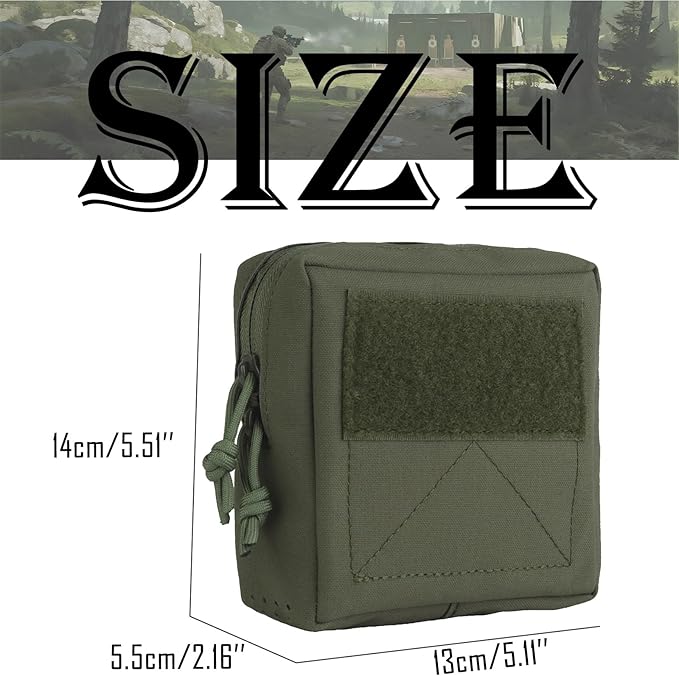 Tactical Molle Admin Pouch Multifunctional Outdoor Sports and Leisure Waist Bag Small GP General Purpose Pouches with Loop Panel for Vest Gun Belts Backpack Etc