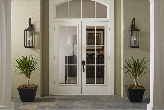 Gibbes Street Collection 3-Light Clear Beveled Glass New Traditional Outdoor Large Wall Lantern Light Antique Bronze