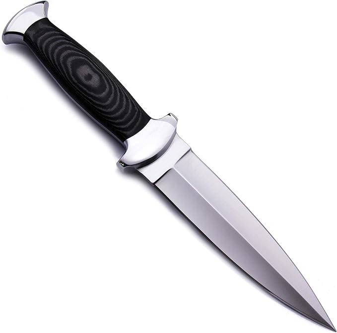 GCS Handmade Micarta Handle D2 Tool Steel Tactical Hunting Knife with leather sheath Full tang blade designed for Hunting &amp EDC GCS 183