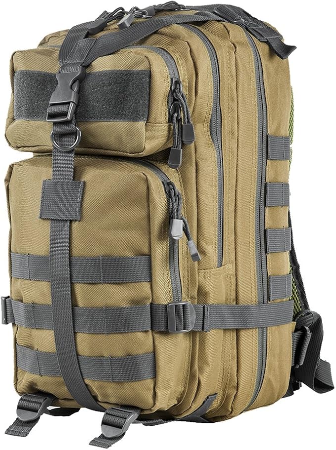 VISM by NcStar Small Backpack with Urban Trim Tan/Gray