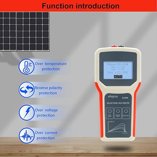 Upgrade 400W Solar Panel Portatil Smart Tester Auto/Manual MPPT Photovoltaic Panel Multimeter Testing Power Meter Tool with LCD Display Backlight for PV
