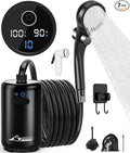 2026 Upgraded Portable Shower for Camping 8000mAh Rechargeable Camping Shower with Fahrenheit Display 10 Gear Switching IPX8 Waterproof Ideal for Outdoor Camping Travel Car Washing Pet Bathing