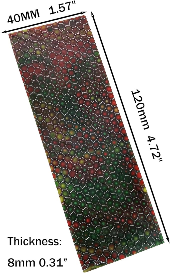 Blank Material For Resin Knife Handle Honeycomb Structured Color Textured Cutting Tool Board 120x40x8mm(Multi-colored2pcs)