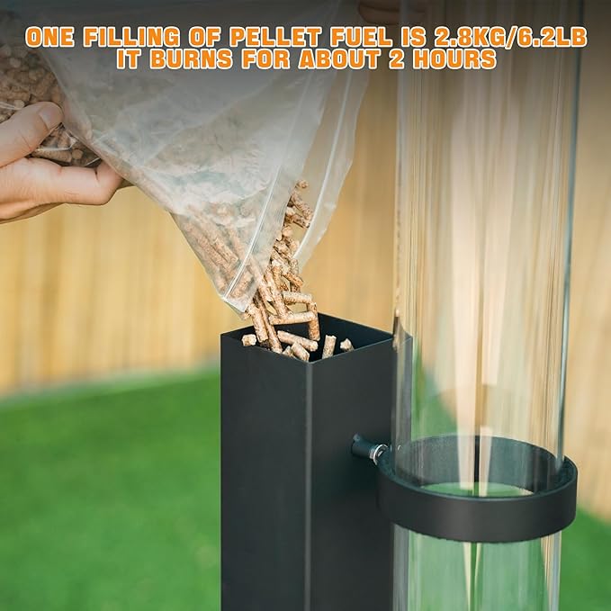 ONLYFIRE OUTDOOR LIVING 58 Patio wood pellet Fire Pit with Ash Tray Portable Pellet Heater for Camping Backyard Porch Coffee Shop Outside Restaurant Bonfire Party RV Tailgating Beach FP042