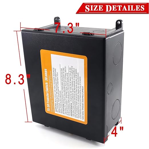 30 Amp Transfer Switch Automatic Transfer Switch for RV Travel Trailer and Camper Van Generator Transfer Switch for Inverter/Shore Power/Generators 120V