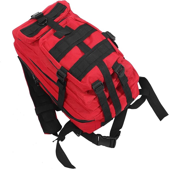 BESTonZON Outdoor Tactical Backpack Double Shoulder Bag Red 3p Modular Design Camping Hiking Mountaineering Storage Tools Bag for Outdoor Training and Travel