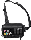 TACTICAL_GEEK Cache L3 EDC Sling Bag Chest Lightweight Shoulder Daypack 500D Nylon Travel Hiking Concealed Carry Crossbody Bag Tactical Backpack Hiking Ambidextrous Strap Black