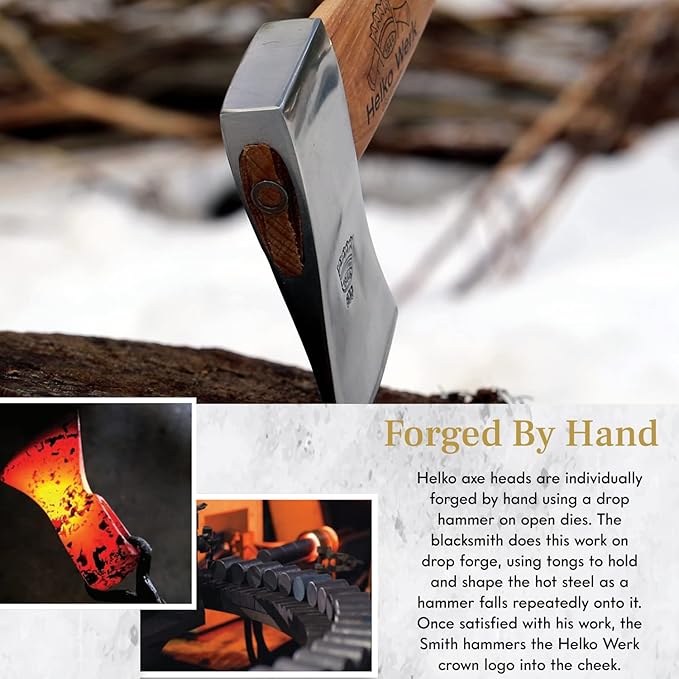 1844 Helko Werk Germany Classic Pathfinder Hatchet - Made in Germany Camping Bushcraft Survival Backpacking Small Lightweight Hatchet - Head 1.25 lbs Handle 15 in. (Pathfinder) #11438