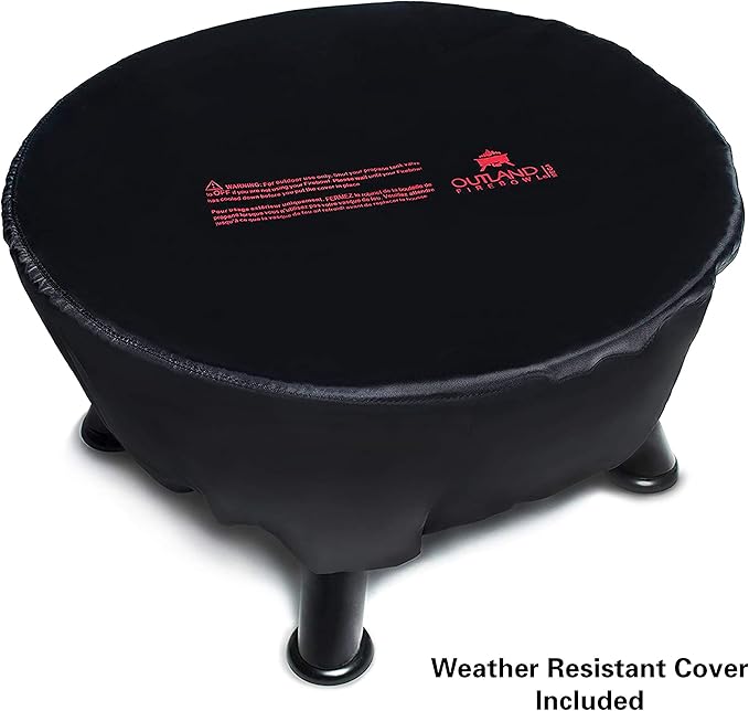 Outland Living Firebowl Smokeless Fire Pit Round Outdoor Portable Propane Gas Fire Pit with UV and Weather Resistant Durable Cover 24-Inch Diameter 58000 BTU Black 883 Mega For Outside Use
