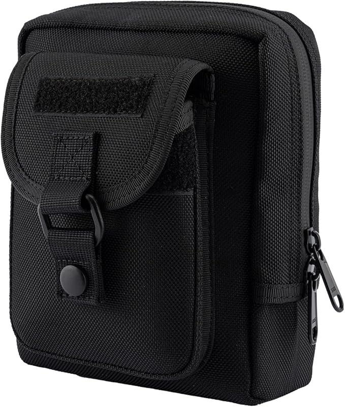 Compact Utility Gadget Pouch Tactical MOLLE Nylon Duty Belt Pouches for Police Law Enforcement Work EDC Small Tool Waist Bag for 6.1 Cellphone Outdoor Camping Hiking Organizer