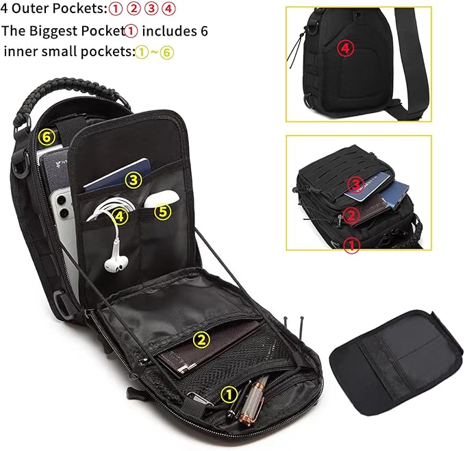 1 Black Gun Fanny Pack + 1 Black Gun Sling Bag