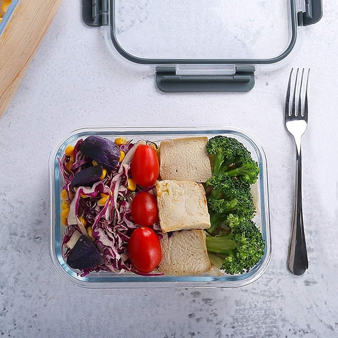 [8-Pack30 oz]Glass Meal Prep ContainersMCIRCO Glass Food Storage ContainersAirtight lunch Containers with Lids Microwave Oven Freezer and Dishwasher White