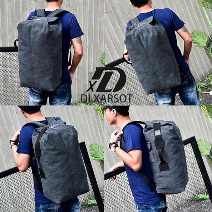 Military Tactical Backpack Large Capacity Travel Climbing Bag Duffel Bag Top Load Double Strap Canvas Backpack