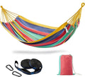 CHULIM Brazilian Double Hammock with Tree StrapsExtra Large 94x63IN2 Persons Hammock for Backyard Patio Outdoor and Indoor450lbs Weight CapacitySoft Woven Cotton Fabric - Aqua Bule Stripe