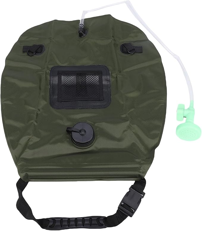Keenso Solar Shower Bag 20L Large Capacity Camping Shower Bag with Adjustable Waterflow Head and Detachable Hose for Outdoor Camping Beach Swimming
