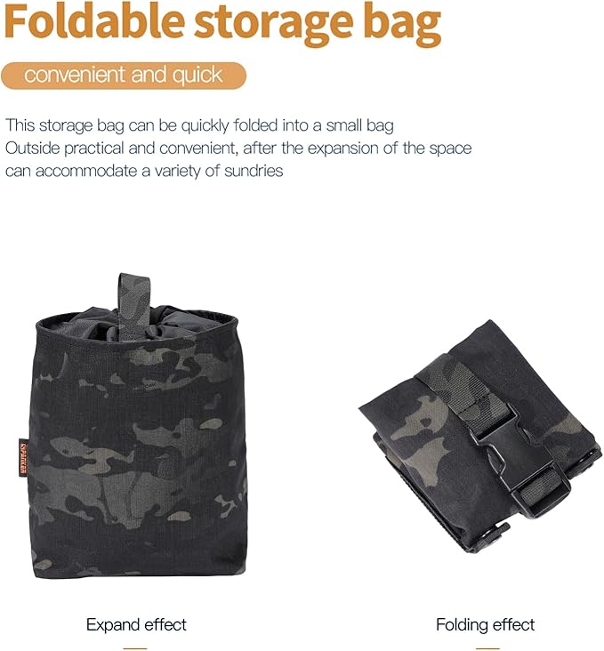 EXCELLENT ELITE SPANKER Tactical Folding Dump Pouch Utility Tool Bag Military Molle Drawstring Ammo Magazine Pouch