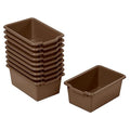ECR4Kids Scoop Front Storage Bins Multipurpose Organization Chocolate 10-Piece