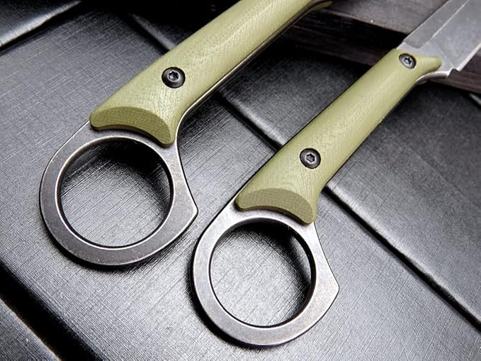 Gtkii GTK140 Fixed Blade Knife D2 Steel Blade G10 Handle EDC Tool Knife for Outdoor Camping Hiking Hunting (Army Green)