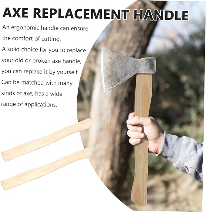 Shovel Handle Replacement Camping Hatchet 6 Pcs Ax Handle Mini Wooden Camping Ax Hoe Replacement Grip Wood Handle Replacement(As Shownx5pcs38x4.4cmx5pcs)
