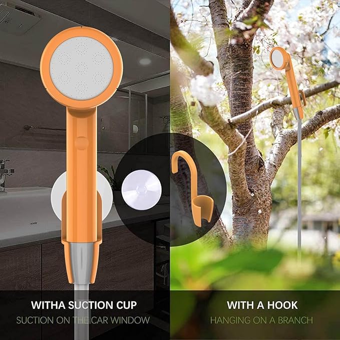 Portable Shower Camping Shower 2200mAh Rechargeable Outdoor Shower with Pump and LED Light Portable Shower for Camping Kit for Hiking Travel Car Pet