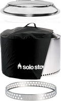 Solo Stove Yukon Big Yard Bundle 2.0 | Incl. Yukon Smokeless Fire Pit with Stand Shelter Shield Portable for Wood Burning Removable Ash Pan Stainless Steel H: 19.8in x Dia: 27in 50.85lbs