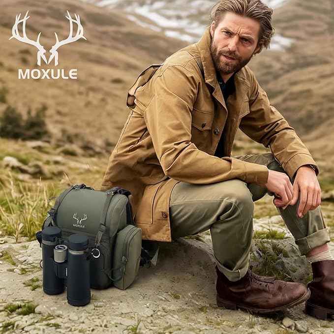 MOXULE Binocular Harness Chest Pack: Bino Case with Rangefinder Pocket for Hunting Birdwatching and Hiking