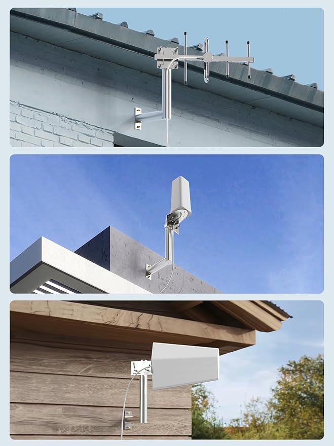 Stainless Steels Pole Mount 12'' Length Universal L-Type Pole Mast Bracket for for Outside AntennaWeather StationSolar Panel