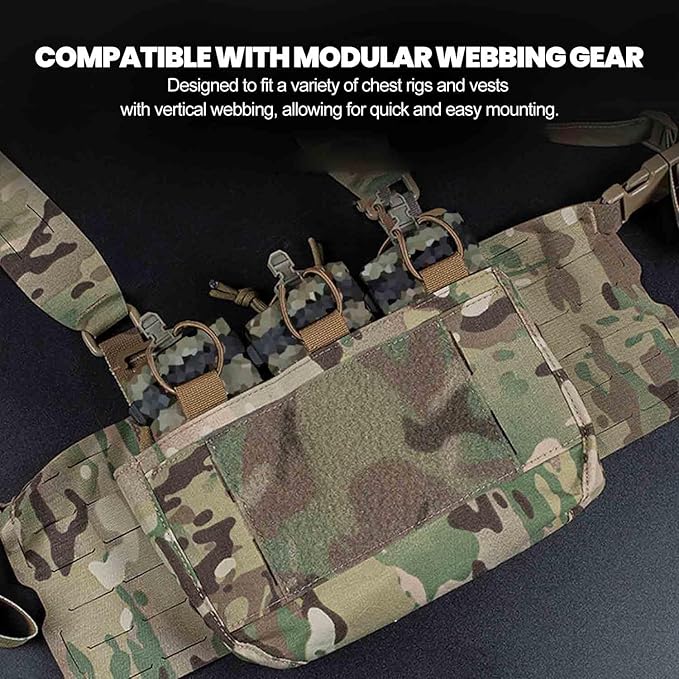 Outdoor Lightweight Multifunctional G-Hook DOPE Front Flap Double Stack Abdominal Fanny Pack Triple Magazine Insert Pouch