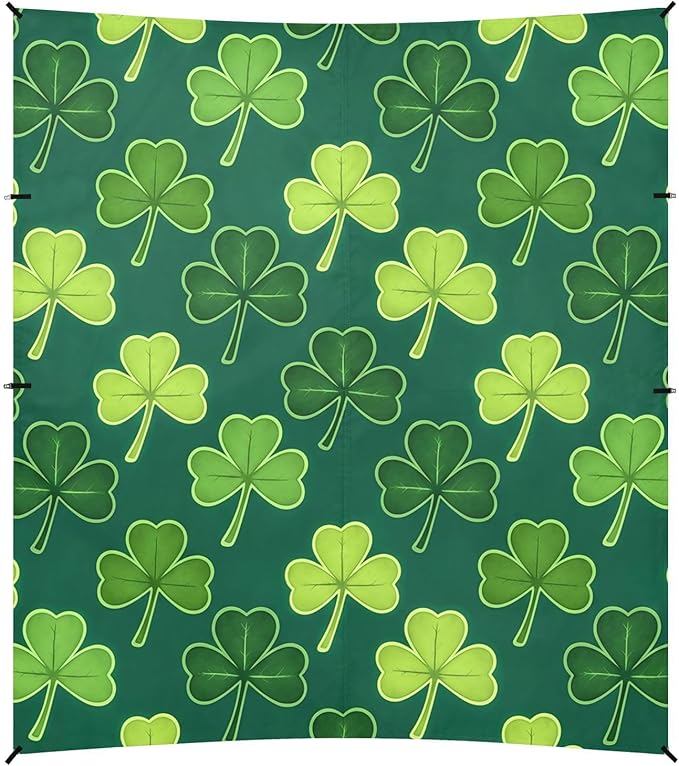 Beach Canopy with Windproof Ropes &amp Sandbags Beach Tent Sun Shade Sun Shelter for Camping Trips Fishing Backyard Fun or Picnics St. Patrick's Day Clover